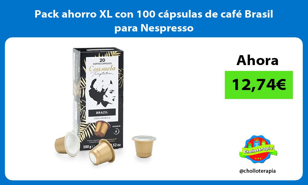 Pack ahorro XL con 100 cápsulas de café Brasil para Nespresso