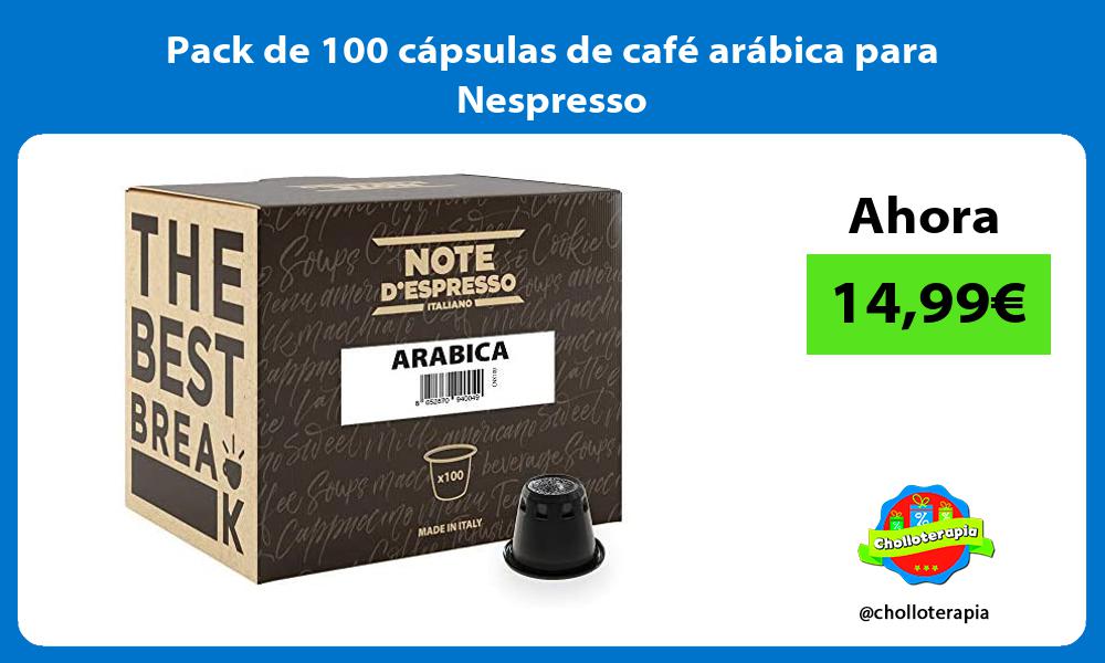 Pack de 100 cápsulas de café arábica para Nespresso