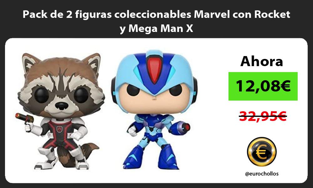 Pack de 2 figuras coleccionables Marvel con Rocket y Mega Man X