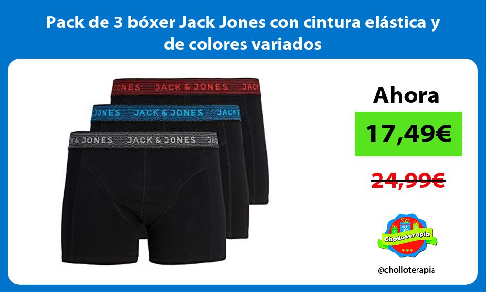 Pack de 3 bóxer Jack Jones con cintura elástica y de colores variados