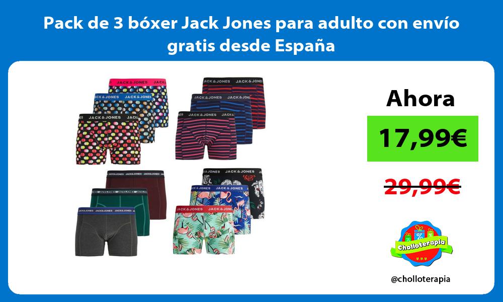 Pack de 3 bóxer Jack Jones para adulto con envío gratis desde España
