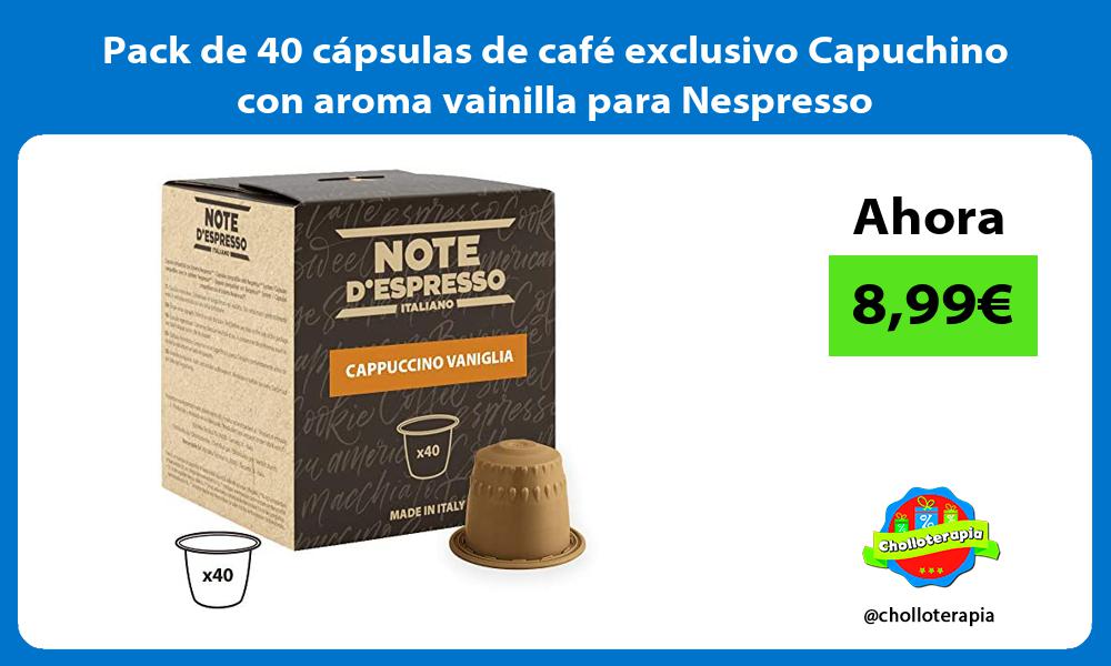 Pack de 40 cápsulas de café exclusivo Capuchino con aroma vainilla para Nespresso