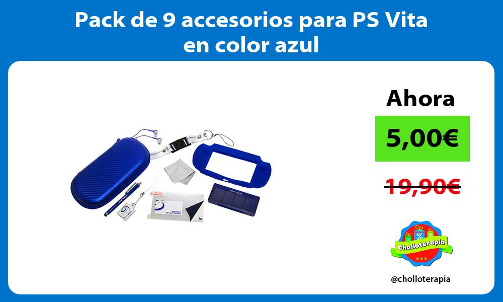 Pack de 9 accesorios para PS Vita en color azul