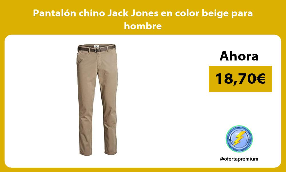 Pantalón chino Jack Jones en color beige para hombre
