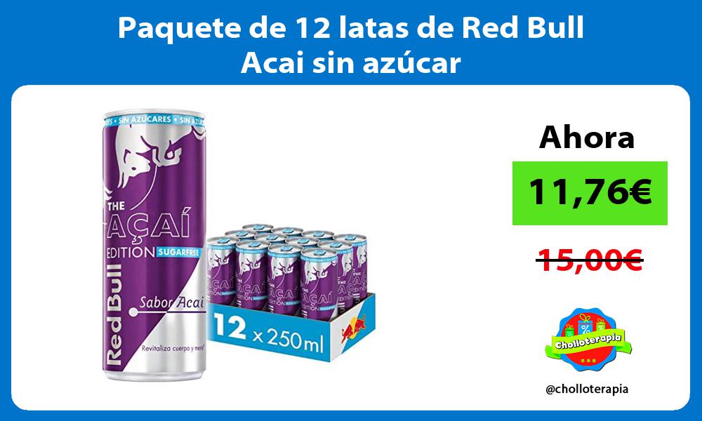 Paquete de 12 latas de Red Bull Acai sin azúcar