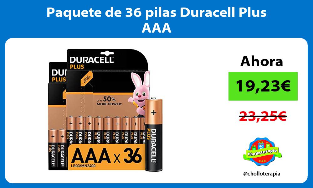 Paquete de 36 pilas Duracell Plus AAA