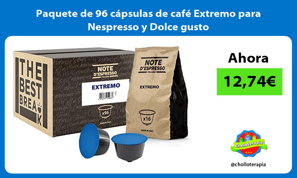 Paquete de 96 cápsulas de café Extremo para Nespresso y Dolce gusto