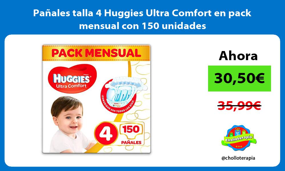 Pañales talla 4 Huggies Ultra Comfort en pack mensual con 150 unidades