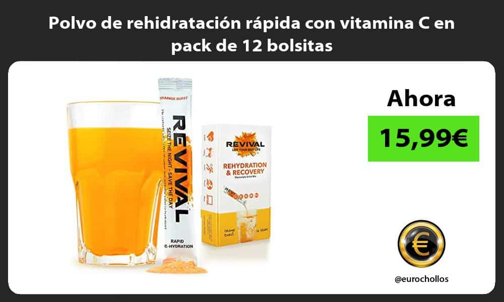 Polvo de rehidratación rápida con vitamina C en pack de 12 bolsitas