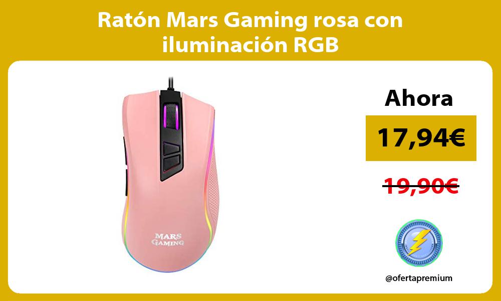 Ratón Mars Gaming rosa con iluminación RGB