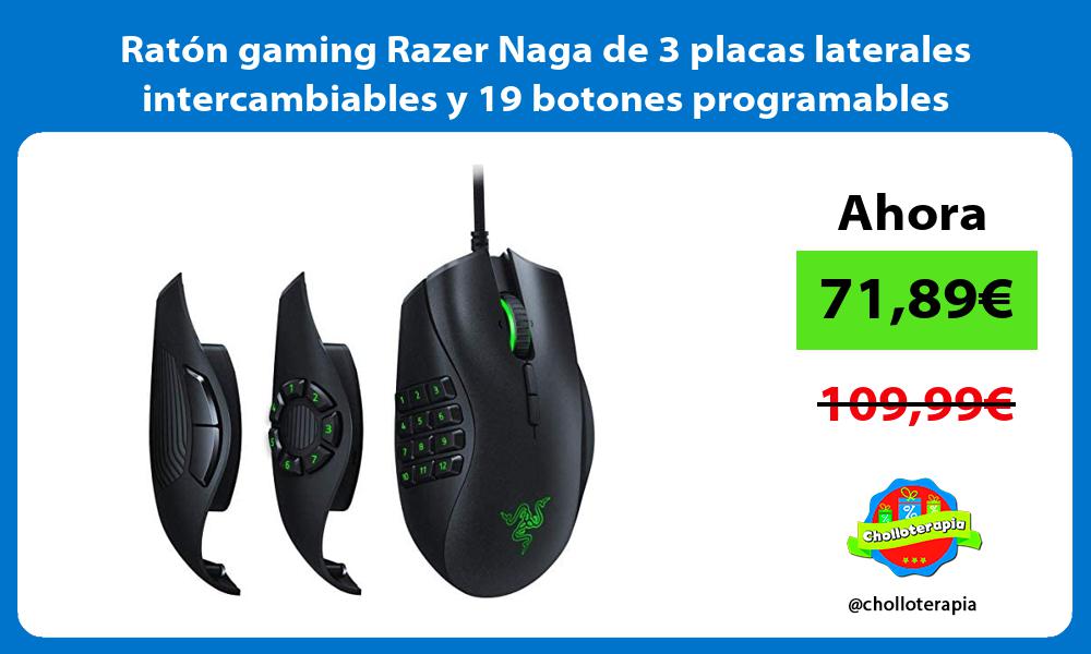 Ratón gaming Razer Naga de 3 placas laterales intercambiables y 19 botones programables