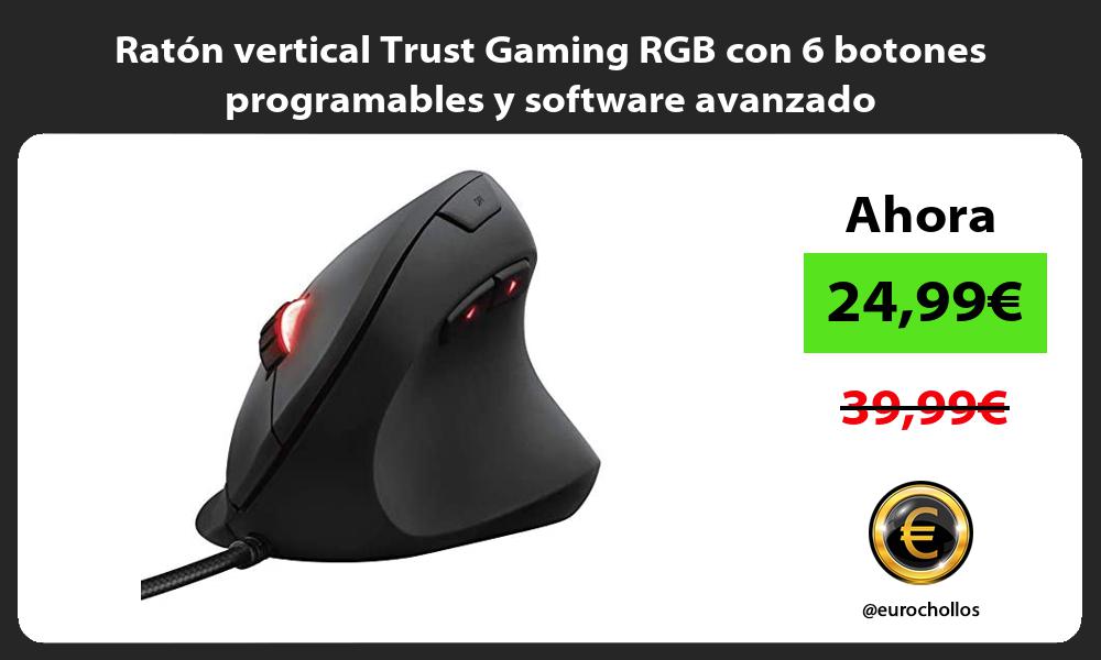 Ratón vertical Trust Gaming RGB con 6 botones programables y software avanzado