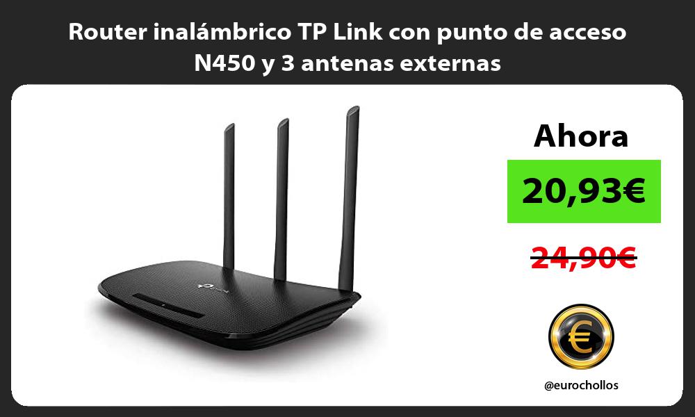 Router inalámbrico TP Link con punto de acceso N450 y 3 antenas externas