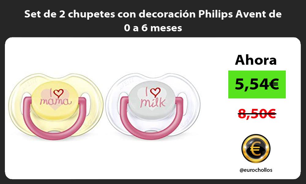 Set de 2 chupetes con decoración Philips Avent de 0 a 6 meses