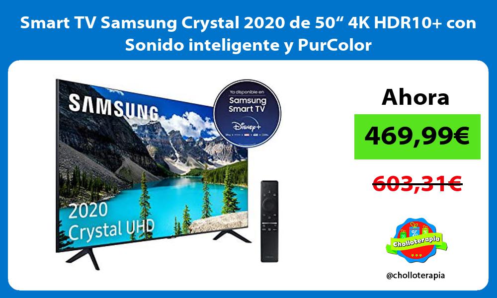 Smart TV Samsung Crystal 2020 de 50“ 4K HDR10 con Sonido inteligente y PurColor