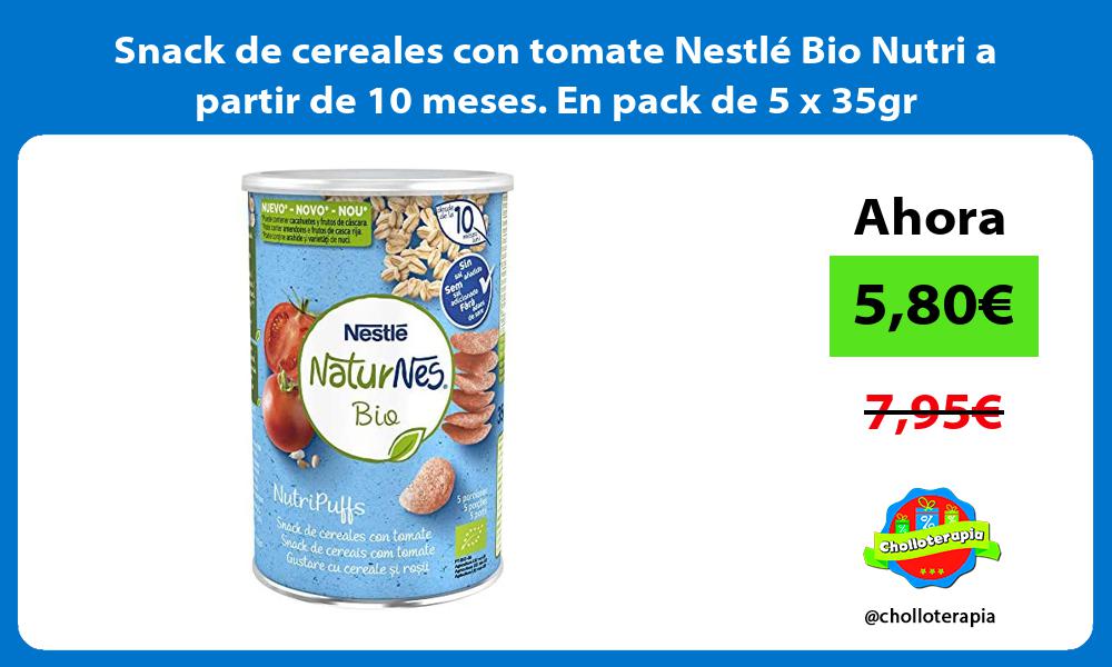 Snack de cereales con tomate Nestlé Bio Nutri a partir de 10 meses En pack de 5 x 35gr