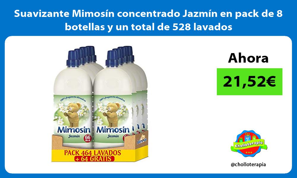 Suavizante Mimosín concentrado Jazmín en pack de 8 botellas y un total de 528 lavados