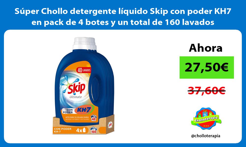 Súper Chollo detergente líquido Skip con poder KH7 en pack de 4 botes y un total de 160 lavados