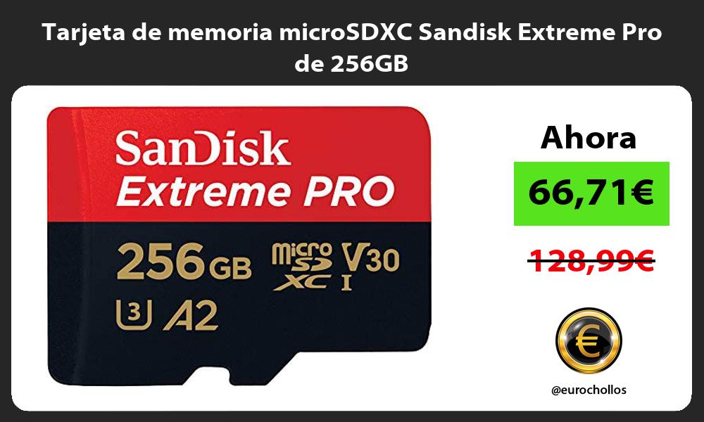 Tarjeta de memoria microSDXC Sandisk Extreme Pro de 256GB