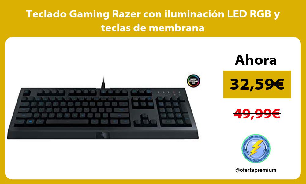 Teclado Gaming Razer con iluminación LED RGB y teclas de membrana