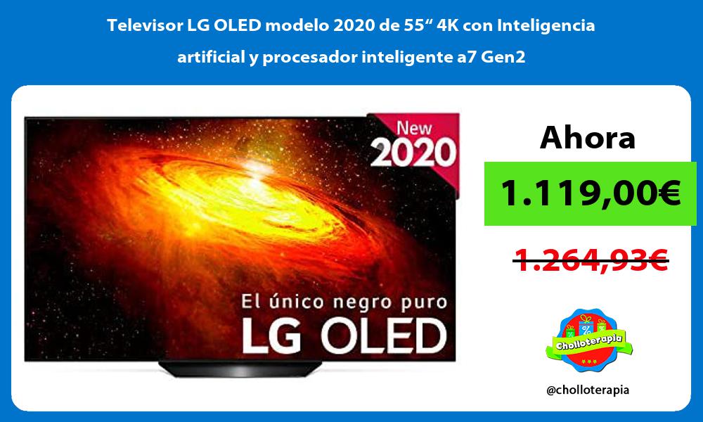 Televisor LG OLED modelo 2020 de 55“ 4K con Inteligencia artificial y procesador inteligente a7 Gen2