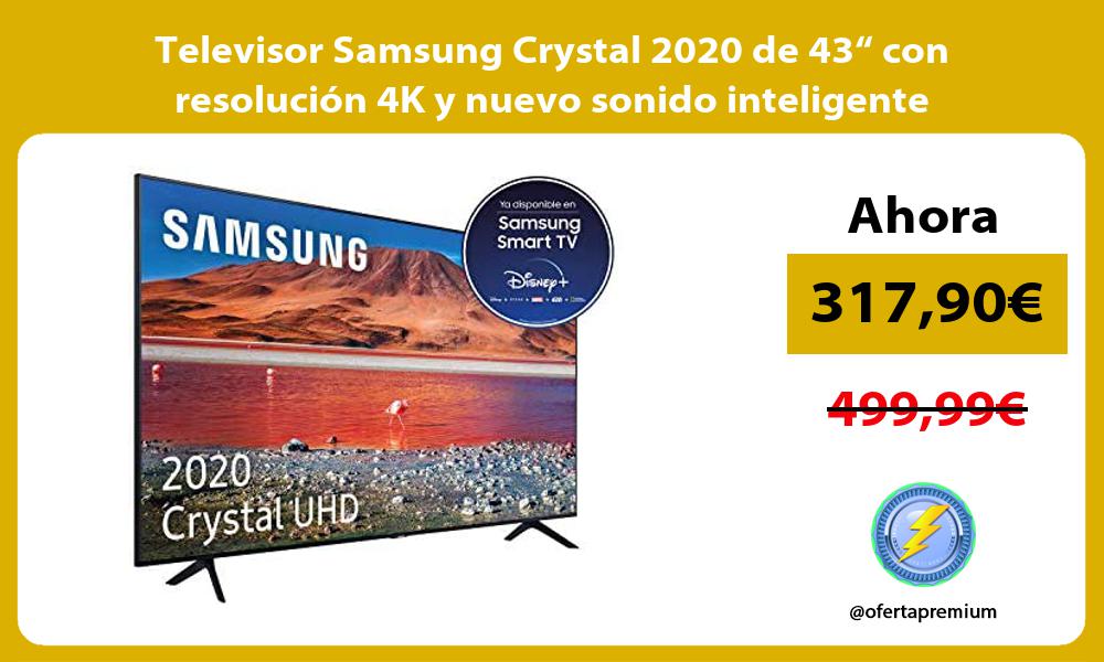 Televisor Samsung Crystal 2020 de 43“ con resolución 4K y nuevo sonido inteligente