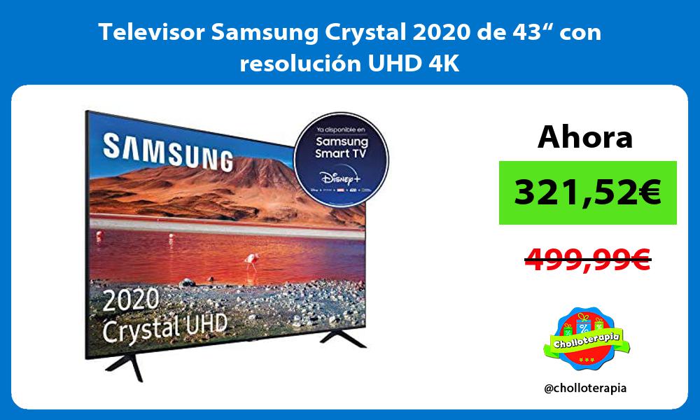 Televisor Samsung Crystal 2020 de 43“ con resolución UHD 4K