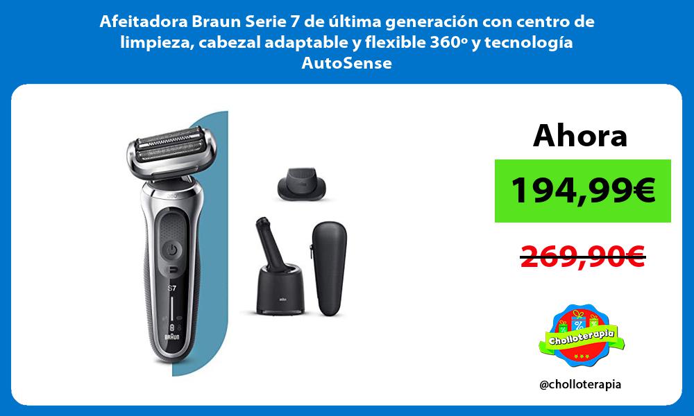 Afeitadora Braun Serie 7 de última generación con centro de limpieza cabezal adaptable y flexible 360º y tecnología AutoSense