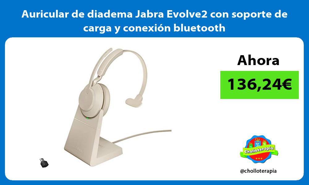 Auricular de diadema Jabra Evolve2 con soporte de carga y conexión bluetooth