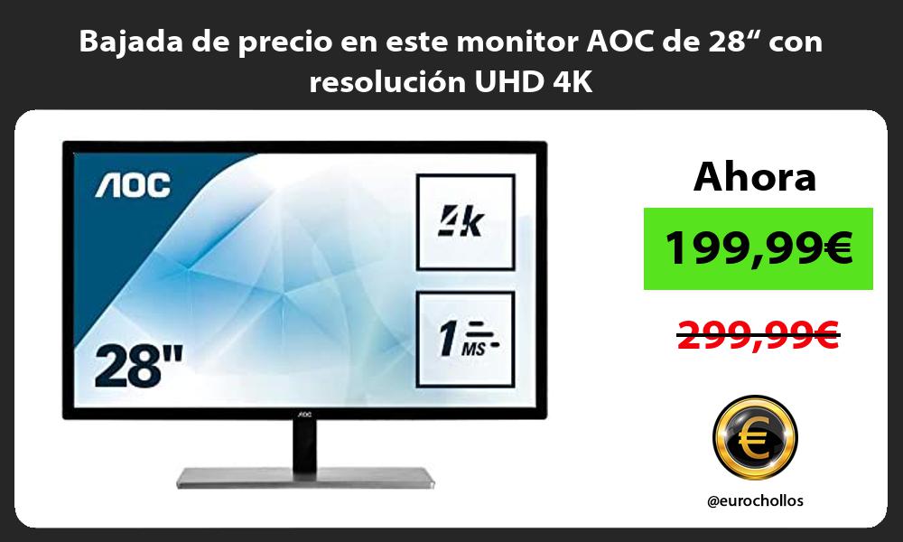 Bajada de precio en este monitor AOC de 28“ con resolución UHD 4K