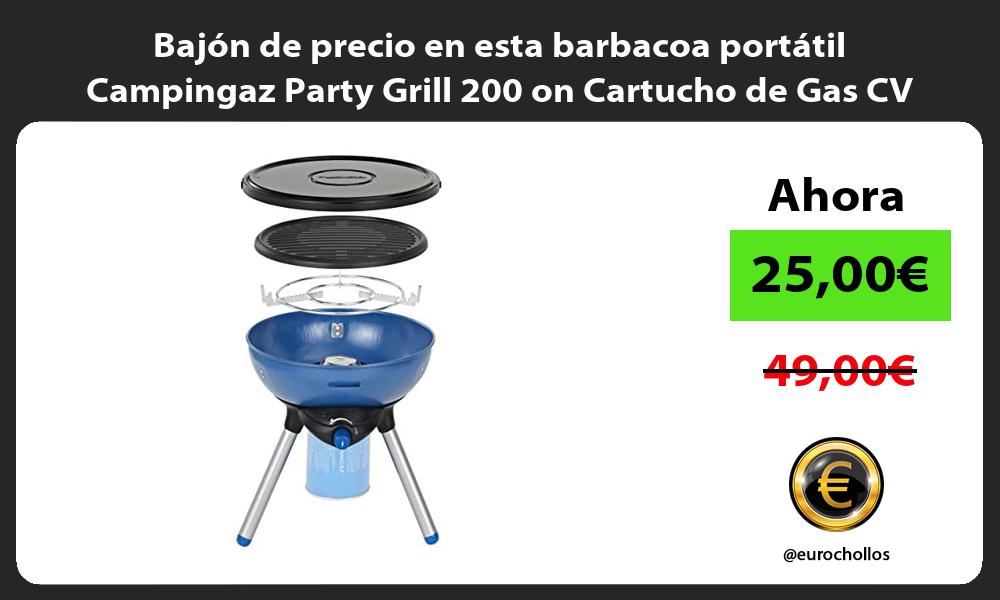 Bajón de precio en esta barbacoa portátil Campingaz Party Grill 200 on Cartucho de Gas CV 470 Plus
