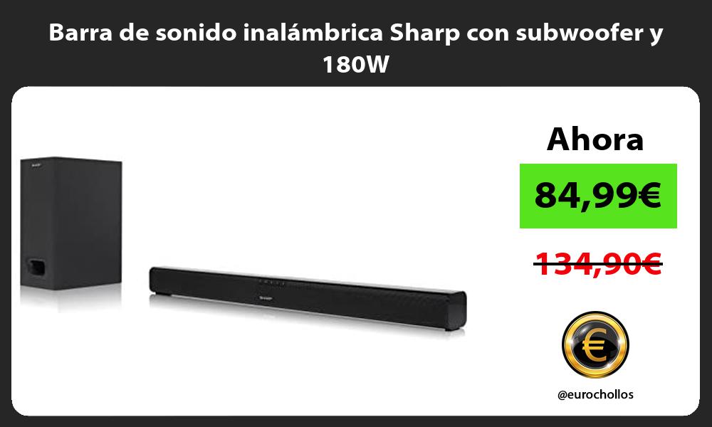Barra de sonido inalámbrica Sharp con subwoofer y 180W