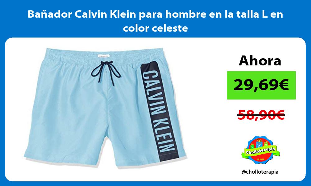 Bañador Calvin Klein para hombre en la talla L en color celeste