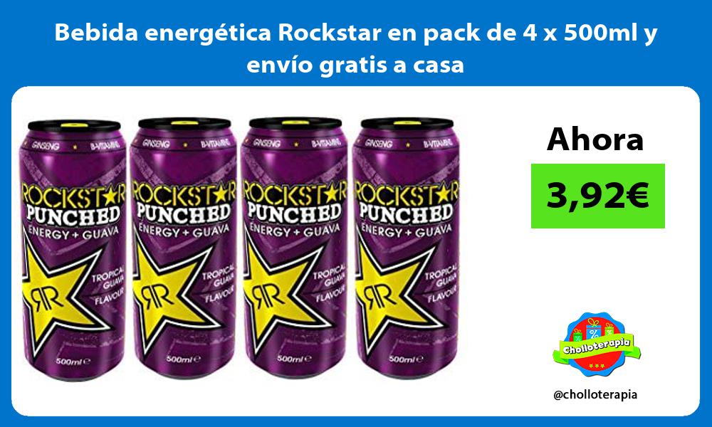 Bebida energética Rockstar en pack de 4 x 500ml y envío gratis a casa
