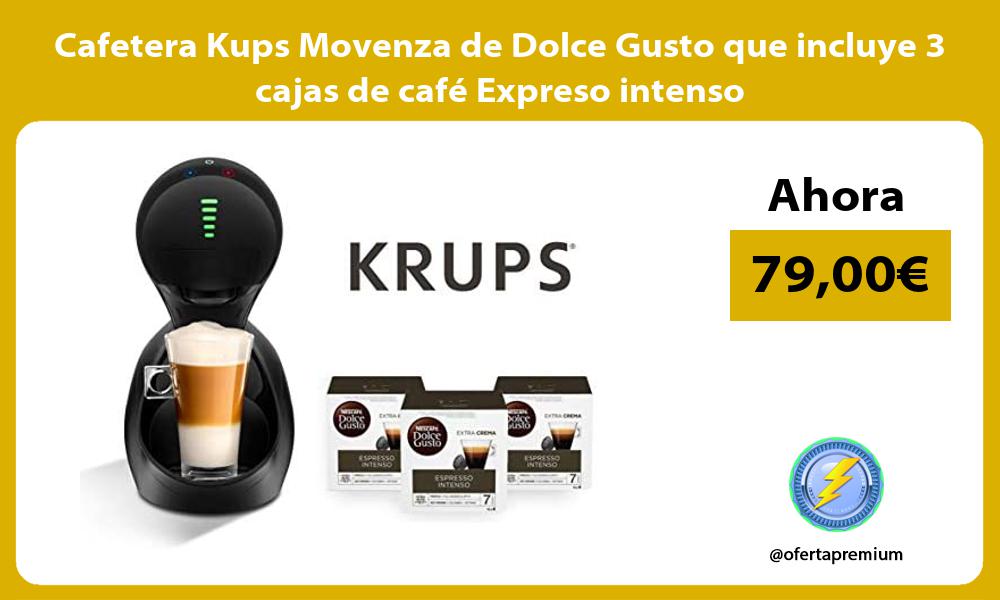 Cafetera Kups Movenza de Dolce Gusto que incluye 3 cajas de café Expreso intenso
