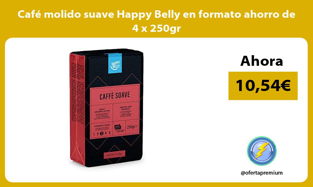 Café molido suave Happy Belly en formato ahorro de 4 x 250gr