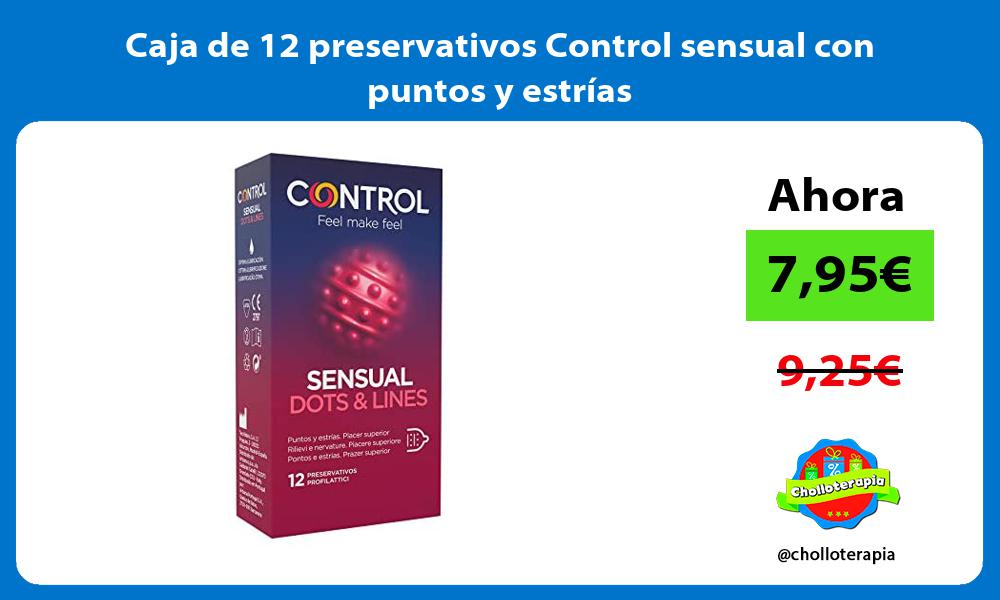 Caja de 12 preservativos Control sensual con puntos y estrías