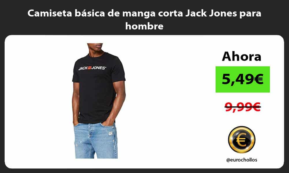 Camiseta básica de manga corta Jack Jones para hombre