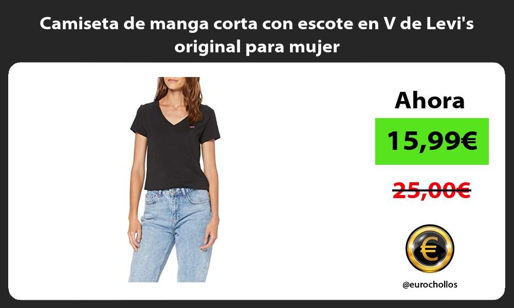Camiseta de manga corta con escote en V de Levis original para mujer