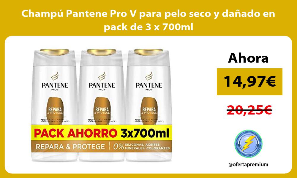 Champú Pantene Pro V para pelo seco y dañado en pack de 3 x 700ml
