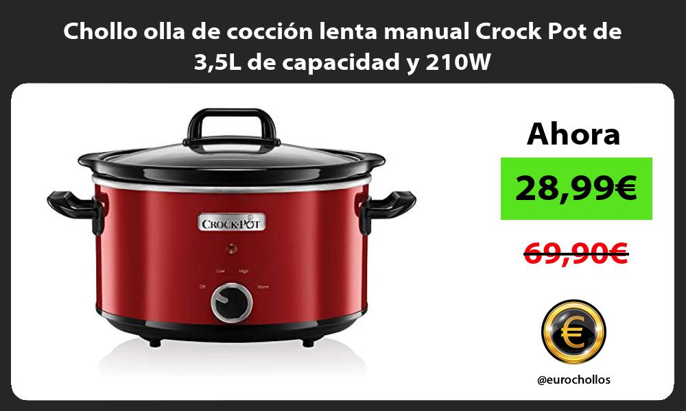 Chollo olla de cocción lenta manual Crock Pot de 35L de capacidad y 210W