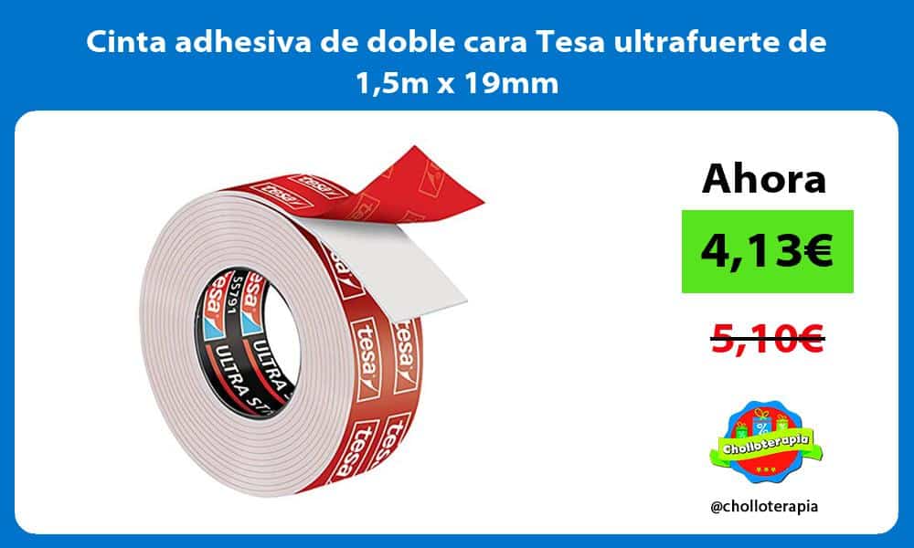 Cinta adhesiva de doble cara Tesa ultrafuerte de 15m x 19mm
