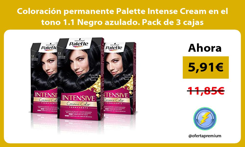 Coloración permanente Palette Intense Cream en el tono 1 1 Negro azulado Pack de 3 cajas