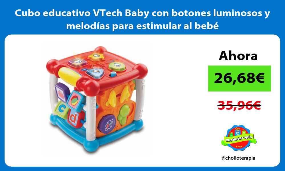 Cubo educativo VTech Baby con botones luminosos y melodías para estimular al bebé