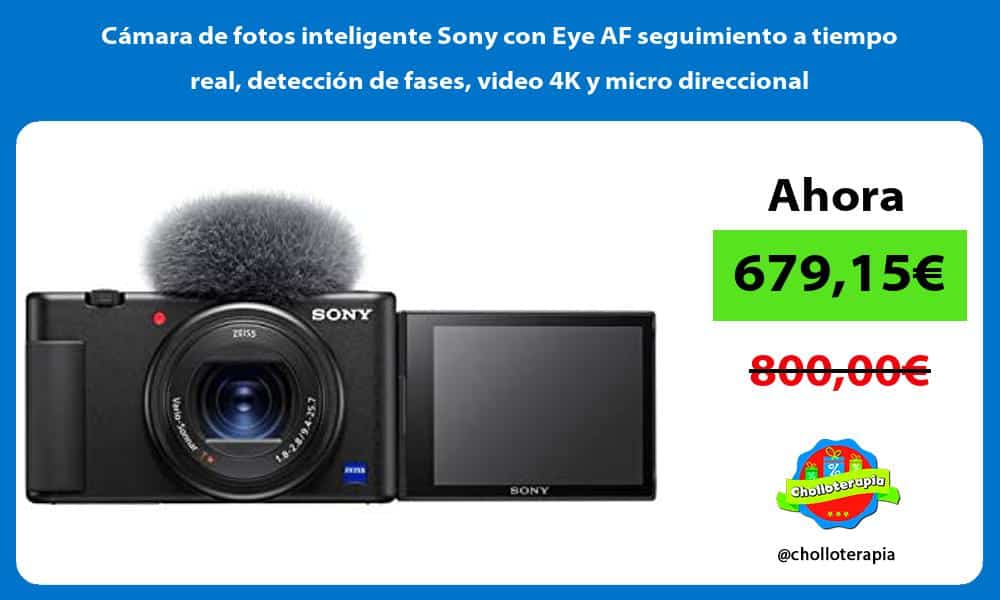 Cámara de fotos inteligente Sony con Eye AF seguimiento a tiempo real detección de fases video 4K y micro direccional