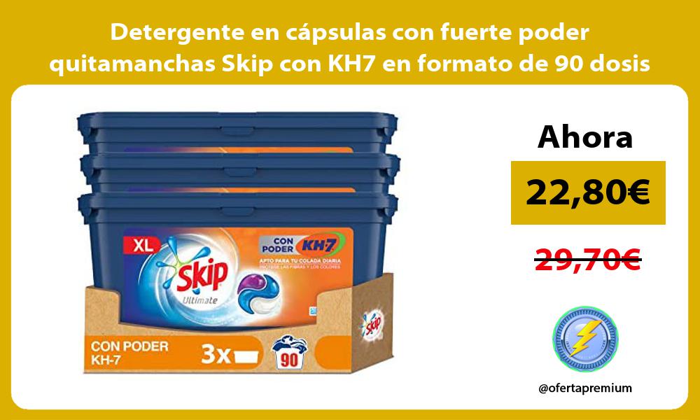 Detergente en cápsulas con fuerte poder quitamanchas Skip con KH7 en formato de 90 dosis