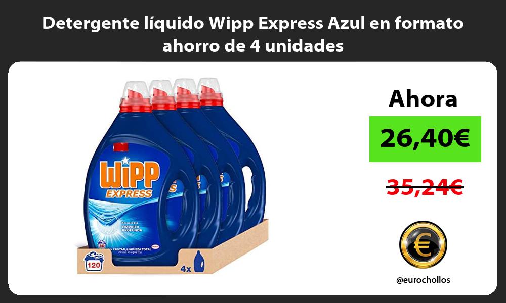 Detergente líquido Wipp Express Azul en formato ahorro de 4 unidades