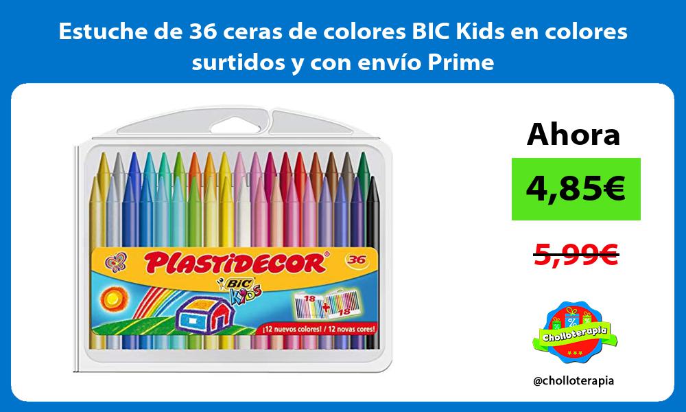 Estuche de 36 ceras de colores BIC Kids en colores surtidos y con envío Prime