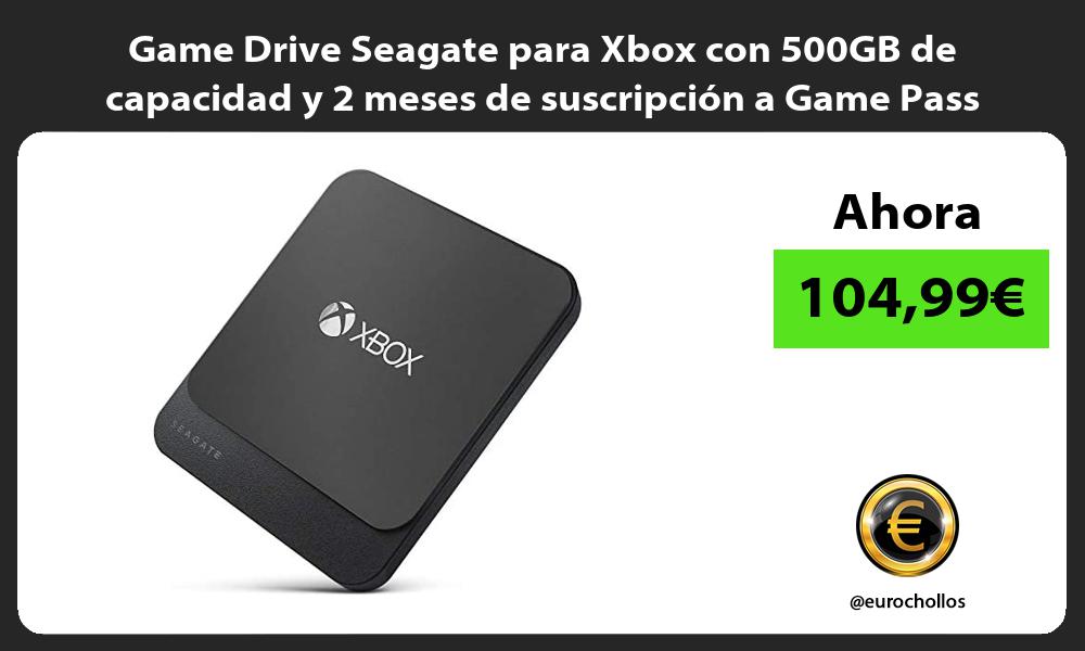 Game Drive Seagate para Xbox con 500GB de capacidad y 2 meses de suscripción a Game Pass