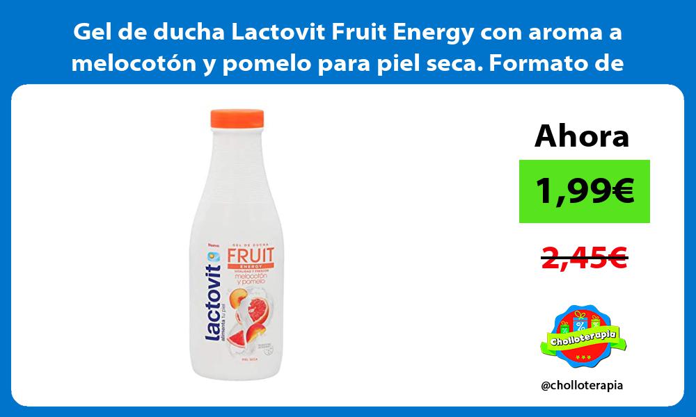 Gel de ducha Lactovit Fruit Energy con aroma a melocotón y pomelo para piel seca Formato de 600ml